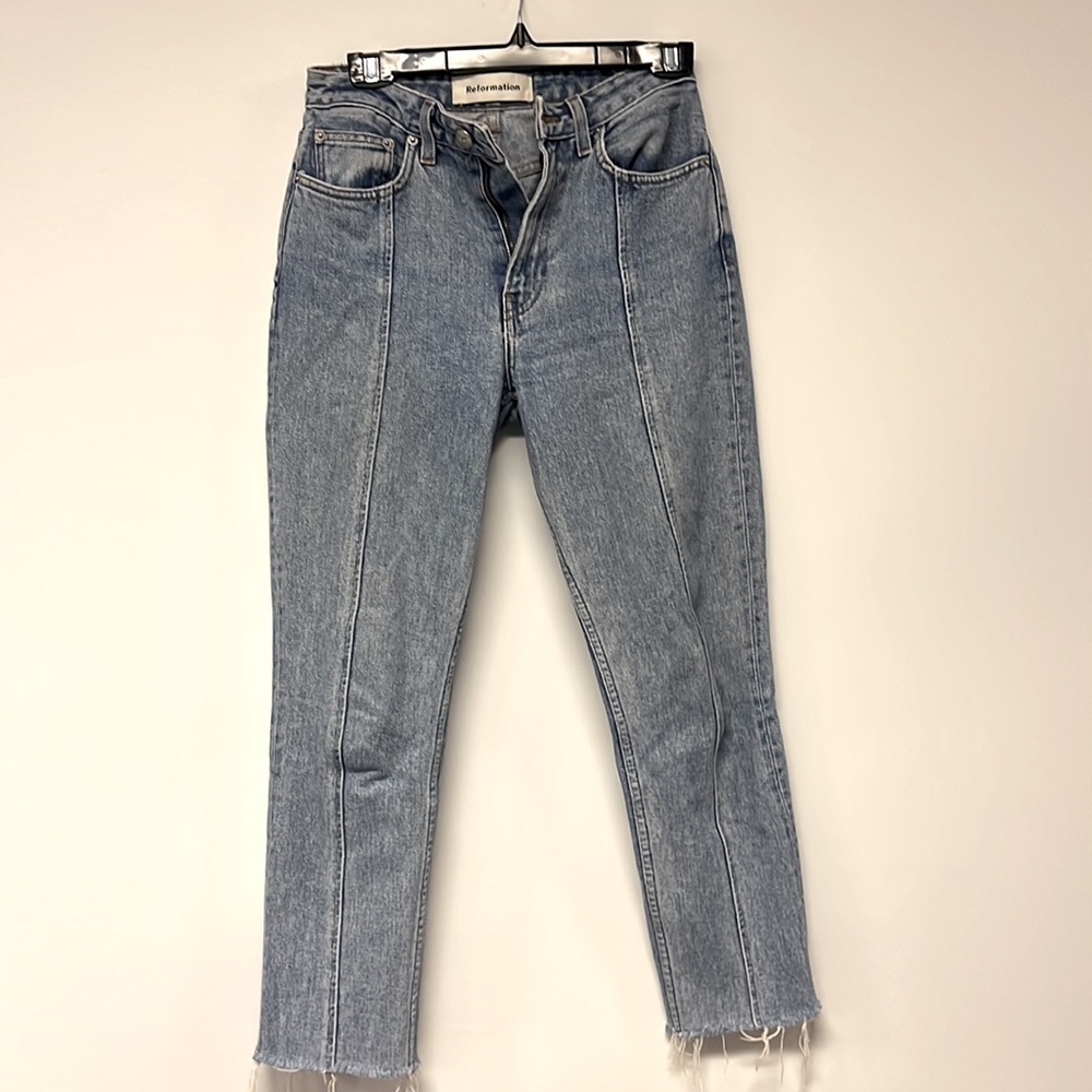 Reformation Seamed Jean in Caribbean Wash- Size 26